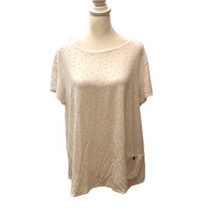 FH Clothing Co s/s white tee with black dots. Size L. EUC